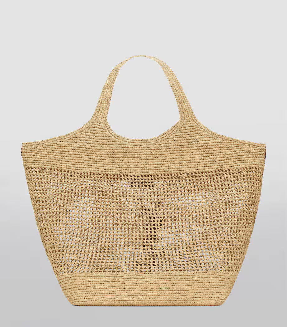 SAINT LAURENT YSL Raffia Icare Tote Bag